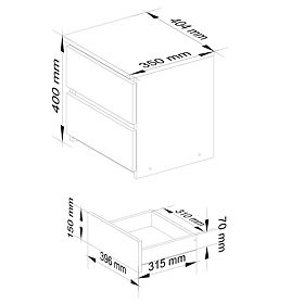 CHEST OF DRAWERS CL2 2DR CLP PK OAK SONOMA