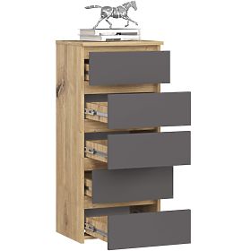CHEST OF DRAWERS CL5 PK ARTISAN OAK / GRAY