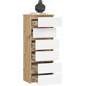 CHEST OF DRAWERS CL6 PK OAK ARTISAN / WHITE