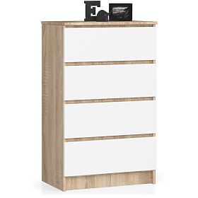 CHEST OF DRAWERS K 60 cm 4 DRAWERS PK SONOMA / WHITE