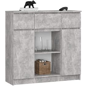 CHEST OF DRAWERS K100 2D 3SZ 1P PK CONCRETE