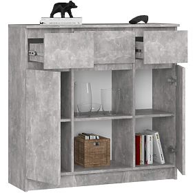 CHEST OF DRAWERS K100 2D 3SZ 1P PK CONCRETE