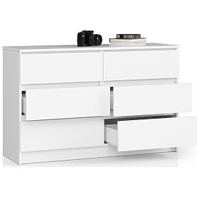 CHEST OF DRAWERS K120 6SZ CLP PK WHITE