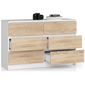 CHEST OF DRAWERS K120 6SZ CLP PK WHITE / SONOMA