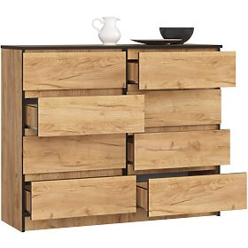 CHEST OF DRAWERS K120 8SZ CLP PK CRAFT OAK