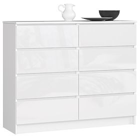 CHEST OF DRAWERS K120 8SZ PK WHITE GLOSS