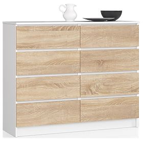 CHEST OF DRAWERS K120 8SZ PK WHITE / SONOMA