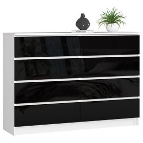 CHEST OF DRAWERS K140 8SZ CLP PK BLACK GLOSS