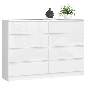 CHEST OF DRAWERS K140 8SZ CLP PK WHITE GLOSS