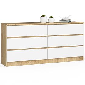 CHEST OF DRAWERS K160 6SZ CLP ARTISAN OAK / WHITE