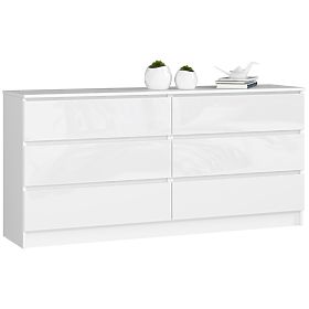 CHEST OF DRAWERS K160 6SZ CLP PK WHITE GLOSS