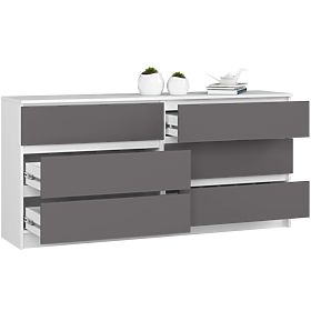 CHEST OF DRAWERS K160 6SZ CLP PK WHITE / GRAY