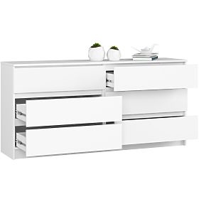 CHEST OF DRAWERS K160 6SZ CLP PK WHITE