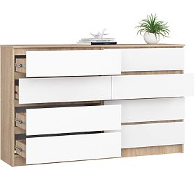 CHEST OF DRAWERS K160 8SZ CLP PK OAK SONOMA / WHITE