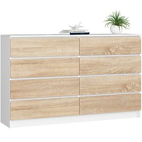 CHEST OF DRAWERS K160 8SZ CLP PK WHITE / OAK SONOMA