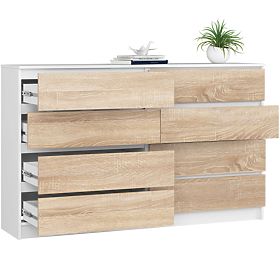 CHEST OF DRAWERS K160 8SZ CLP PK WHITE / OAK SONOMA