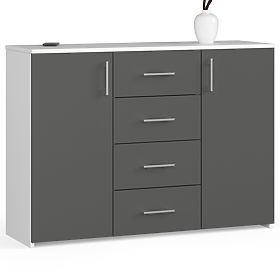 CHEST OF DRAWERS K45 PK WHITE / GRAPHITE GRAY