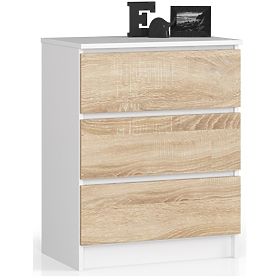 CHEST OF DRAWERS K60 3SZ CLP WHITE / SONOMA