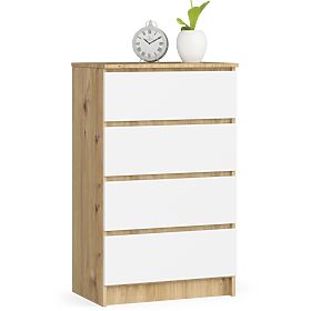 CHEST OF DRAWERS K60 4SZ PK OAK ARTISAN / WHITE