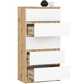 CHEST OF DRAWERS K60 5SZ CLP PK OAK ARTISAN / WHITE
