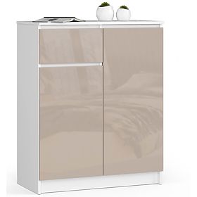 CHEST OF DRAWERS K80 2D 1SZ CLP PK CAPPUCCINO GLOSS