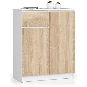CHEST OF DRAWERS K80 2D 1SZ CLP PK WHITE / OAK SONOMA