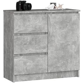 CHEST OF DRAWERS K80 JERRY 1D 3SZ PK CONCRETE