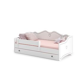 Children's Bed EMMA with Drawer and Guardrail 160x80 Grey
