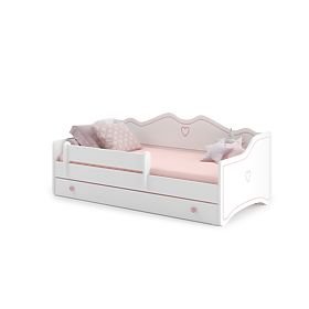 Children's Bed EMMA with Drawer and Guardrail 180x80 Pink