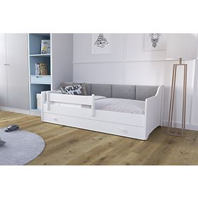 Children's Bed ERYK with Drawer and Guardrail 160x80 Grey Panel