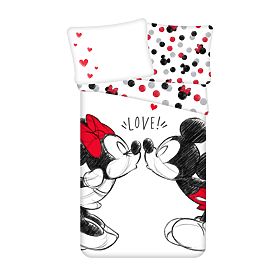 Children's Bedding Mickey and Minnie 'Love' 140x200 cm + 70x90 cm, Minnie Mouse