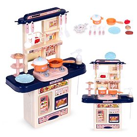 Children's Kitchen with Sounds, LED, Sink, 10 Accessories