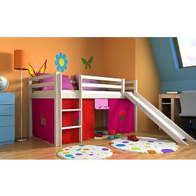 Children's Loft Bed Ourbaby Modo with Slide - White