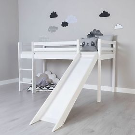 Children's Loft Bed Ourbaby Modo with Slide - White