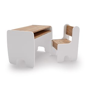Children's Table Timi + Chair in White / Golden Oak Craft Color