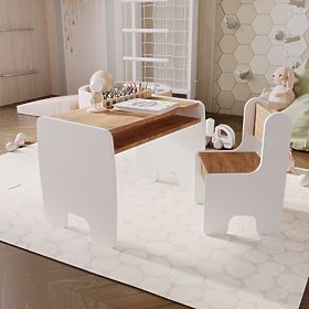Children's Table Timi + Chair in White / Golden Oak Craft Color