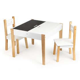 Children's Wooden Table with Chairs Natural