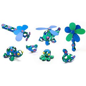 Clixo Magnetic Blocks Crew Pack, Green-Blue