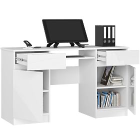 CLP A5 2D 2DR PK WHITE GLOSS DESK