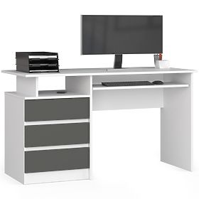 CLP WRITING DESK 135cm PK WHITE / GRAY