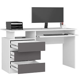 CLP WRITING DESK 135cm PK WHITE / GRAY