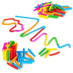 Colorful Sensory Pop Tubes for Kids Anti-Stress Tubes for Connecting 60 Pieces, MULTISTORE