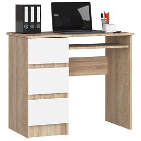 COMPUTER DESK A-6 90 cm LEFT PK SONOMA / WHITE