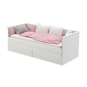 Convertible Bed HELIOS with Upholstered Panels Pink 200x80/200x160