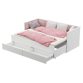 Convertible Bed HELIOS with Upholstered Panels Pink 200x80/200x160