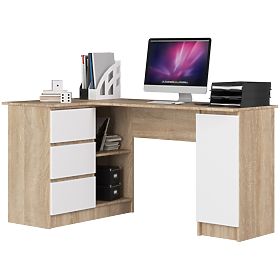 CORNER DESK B20 155 cm LEFT PK SONOMA / WHITE