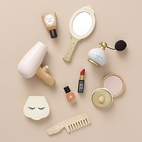 Cosmetic Bag with Wooden Accessories