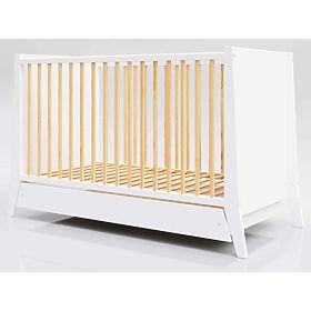 Cosmo Scandi Baby Crib 120x60 White-Natural