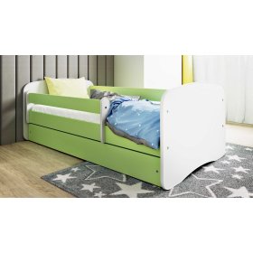 Children's bed with barrier Ourbaby - green-white