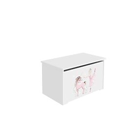 Daria White Toy Chest with Girl and Unicorn Print